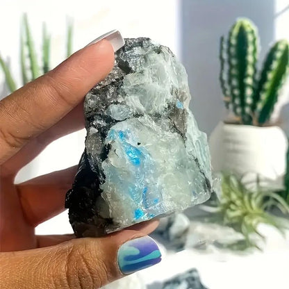 Zenkeeper 1Lb Moonstone Crystal Stone Natural Raw Stones and Fountain Rocks for Tumbling, Cabbing, Polishing, Wire Wrapping, Wicca and Reiki Crystal Healing - color: Moonstone