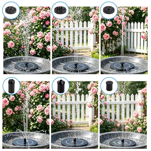 3.5W Solar Powered Water Fountain for Bird Bath Water Pump with 6 Nozzles - color: 3.5w Solar Water Fountain