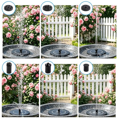 3.5W Solar Powered Water Fountain for Bird Bath Water Pump with 6 Nozzles - color: 3.5w Solar Water Fountain