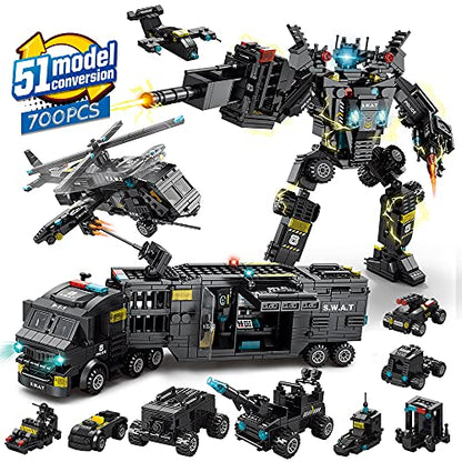iloveee 51 in 1 Robot STEM Building Blocks Toys for Boys Age 8-12, Educational Learning Building Bricks Truck Kit, Gifts for 6 7 8 9 10 11 13 Years Old Kids, Engineering Erector Set 700PCS…