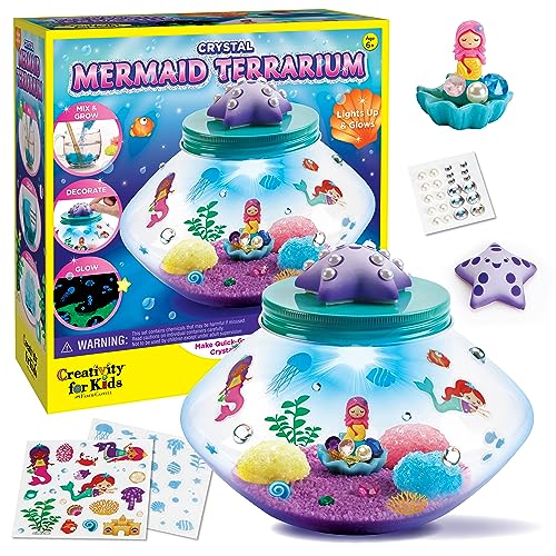 Creativity for Kids Crystal Mermaid Terrarium Kit - STEM Projects for Kids, Arts and Crafts for Girls and Boys (Ages 6+) - style: Mermaid Terrarium