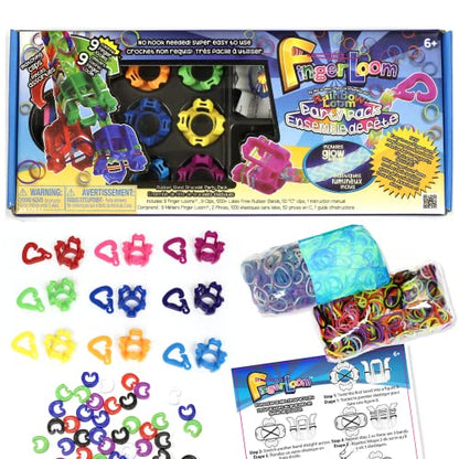 Rainbow Loom® Finger Loom Party Pack, Features 9 Colored Finger Looms and 1200 Glow in The Dark Bands Perfect Party Activities for Boys and Girls 7+