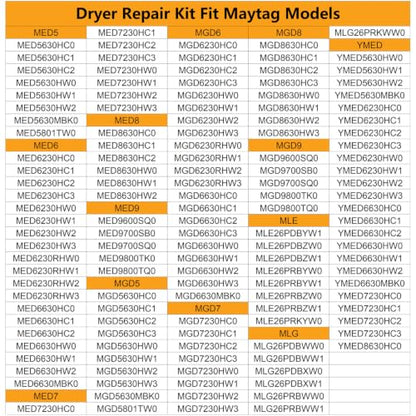 MED5630HC1 MED5630HC2 MED5630HW1 Dryer Repair Kit and Dryer Idler Pulley