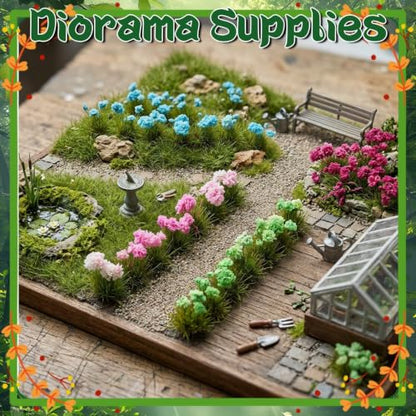 Warmtree 63 Pcs Miniature Colorful Flower Cluster DIY Static Grass - color: Color C