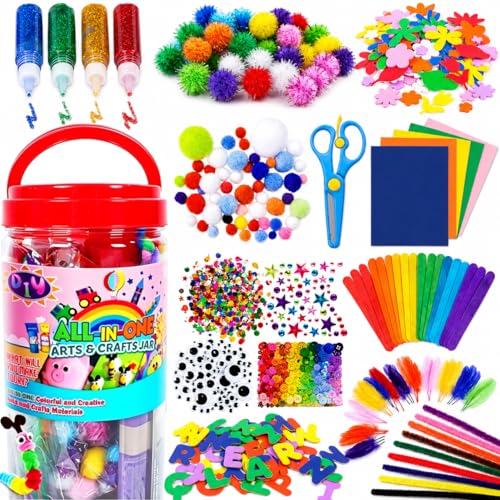FUNZBO Arts and Crafts Supplies for Kids - Toddler DIY School Craft Set - size: Jar Set (Medium)