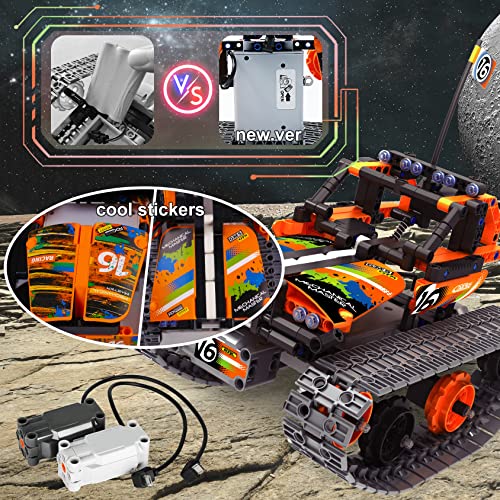 BIRANCO. STEM Remote Control Building Kit 3 in 1 RC Tracked Racer/Tank/Robot Engineering Toys, Science Construction Play Set, Toy Car Christmas for Boys & Girls Age 8-12 (392pcs) - color: Orange
