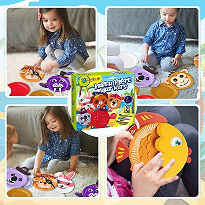 V-Opitos 12 Pack Paper Plate Arts and Crafts Kits for Kids - size: Ocean