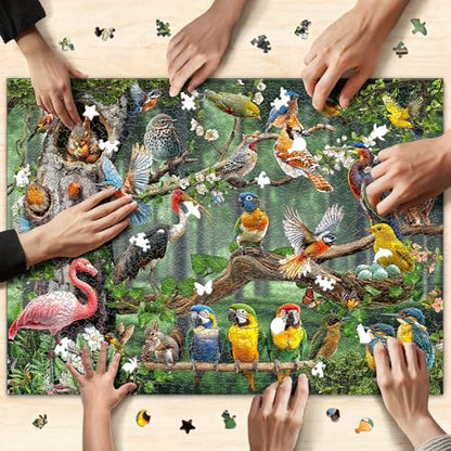 1000 Piece Jigsaw Puzzle for Adults, Colorful Birds Puzzle - color: Woodland Chorus