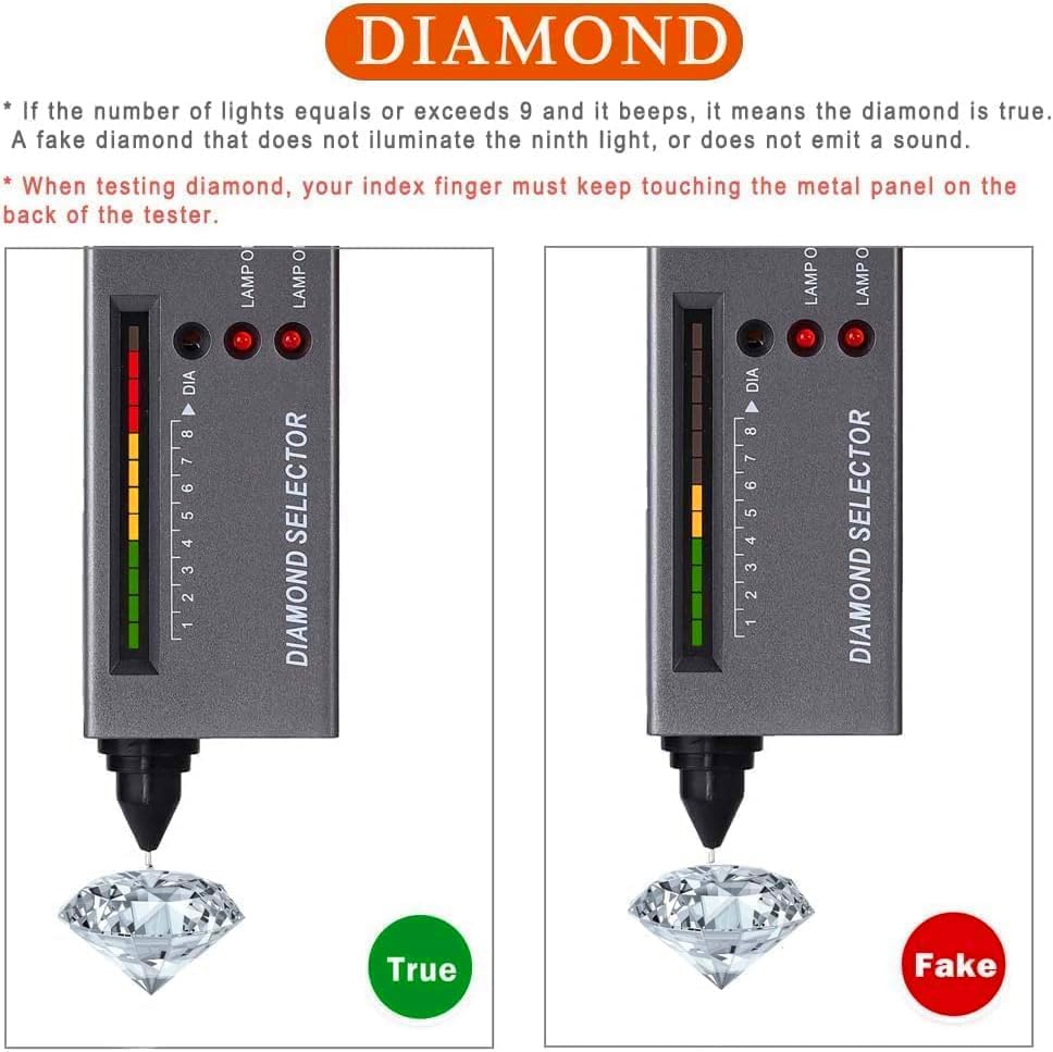 Diamond Tester Pen,Jewelry Diamond Tester Pen+30X 60X Mini LED Magnifying Jewelry Eye Loupe Jewelry Distinguish Tool Professional Diamond Selector for Novice and Expert