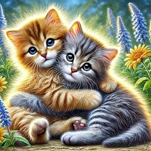 CHWGLFGG 5D Cute Cats Diamond Art Kits for Adults Beginners 13.7X 13.7 Inch - color: KM956-1