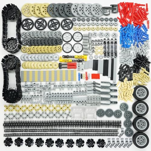 Technical Gears Axles Parts Pieces - Gearbox Bulding Block Classic Bulk Compatible with Cars Bricks Motor Gears Wheels Chain Tires, Ball Universal Joints Shock Absorber Connector Gears Parts Toys - color: Gears