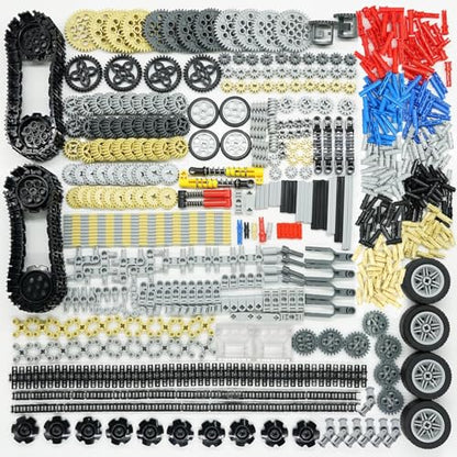 Technical Gears Axles Parts Pieces - Gearbox Bulding Block Classic Bulk Compatible with Cars Bricks Motor Gears Wheels Chain Tires, Ball Universal Joints Shock Absorber Connector Gears Parts Toys - color: Gears