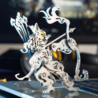 3D Metal Puzzle King Cat, Silver - color: King Cat Silver
