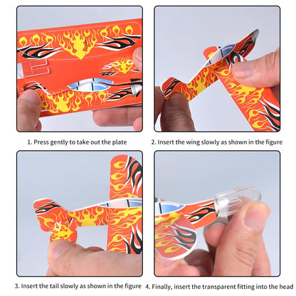 LUCKY GUESS Foam Glider Planes, 50 PCS Assorted Paper Airplanes for Kids