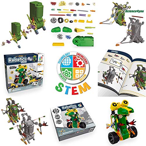 Science4you Robotics Rexbot - Robot Building Toy for Kids Age 8-14, Kit with 106 Pieces to Build Your Own Robot and Make it Move, Science Kit and STEM Toy for Kids 8+ Years Old - style: Rexbot