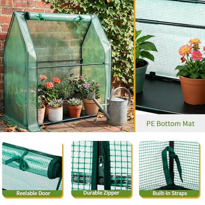 Outvita Mini Greenhouse, 2-Layer PE Cover, 36"x18"x33", Outdoor - style: 1 tier 3'x3’