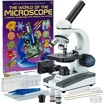 AmScope M150C-SP14-WM 1000X Portable Microscope with Slide Preparation