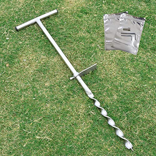 Soil Probe 36 Inch with 2 Bags, Twist Soil Sample Probe for Lawn House Plants, T-Handle Soil Sampler Probe Rod, Stainless Steel Soil Test Kits Tool for Soil Sampling - size: 36" #Twist