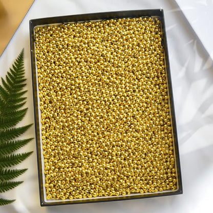 Laopottbeads 2000 Pcs Gold Beads with Oxidation-Resistant Finish, 4mm Round Beads DIY Kit for Bracelets, Earrings, Necklaces & Anklets - color: Golden, size: 4 mm, 2000 pcs