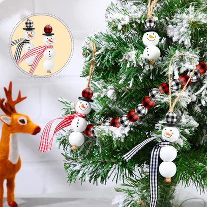 Landical 180 Piece Christmas Crafts Snowman Wooden Bead DIY, Classic Color - color: Classic Color