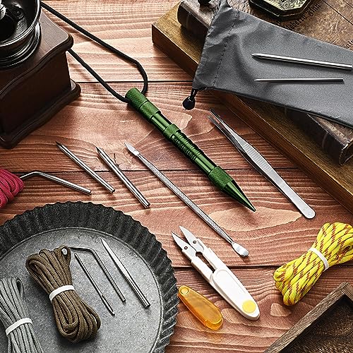 Ferraycle 12pcs Paracord FID Knotter Tools Set, Stainless Steel Army Green - style: Army Green