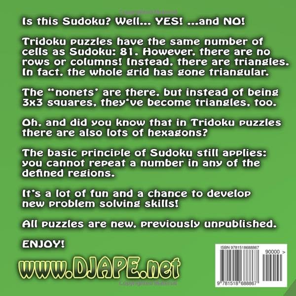 Tridoku Book: Large Font - 100 puzzles (Triangular Spatial Deduction: The Complete TriDoku Architecture)