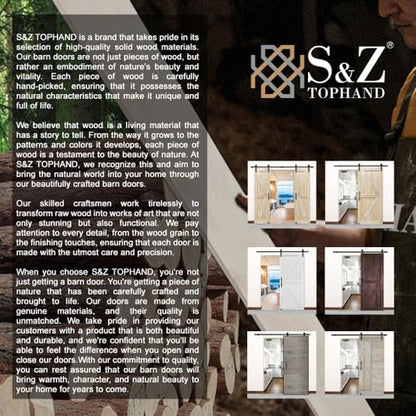 S&Z TOPHAND 54 in. x 84 in. Unfinished Big Copper Nail Knotty Barn Door with 10FT Sliding Door Hardware Kit/Solid Wood/Sliding Door/Single Surfaces