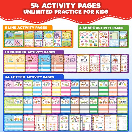 Doctor Jupiter Preschool Tracing Books for Toddlers, 3+ Year Old Kids — Learning Activity Books, Educational Toys, 100+ Wipe Clean Preschool & Kindergarten Activities - style: Preschool Tracing: 3+