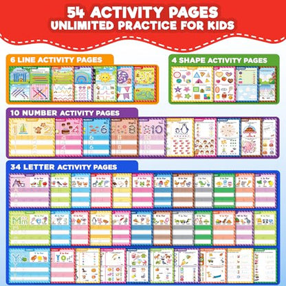 Doctor Jupiter Preschool Tracing Books for Toddlers, 3+ Year Old Kids — Learning Activity Books, Educational Toys, 100+ Wipe Clean Preschool & Kindergarten Activities - style: Preschool Tracing: 3+