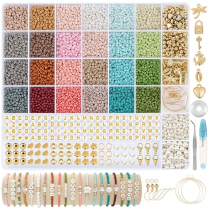 TEXGIZRLY 3mm Seed Bead for Bracelets Making Friendship Bracelet Making Kit - size: Seed Beads 3MM-B