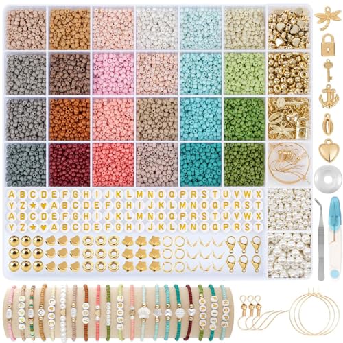 TEXGIZRLY 3mm Seed Bead for Bracelets Making Friendship Bracelet Making Kit - size: Seed Beads 3MM-B