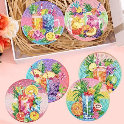 8 Pcs Diamond Art Coaster Kit for Adult with Holder, Diamond Coasters 4x4in - color: Cocktail Coasters, size: 8 Pcs 4x4in