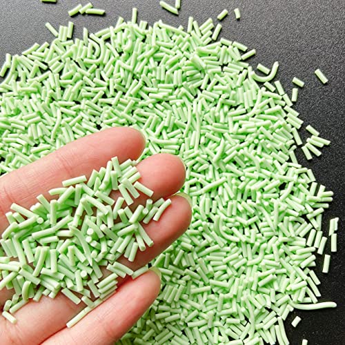 EHOPE 50g Fake Sprinkles Resin Sprinkles Fake Candy Sprinkles Clay Sprinkles Polymer Sprinkles Polymer Clay Slices for Nail Art DIY Crafts Cake Phone Case(17-Light Green） - color: 27-Light Green