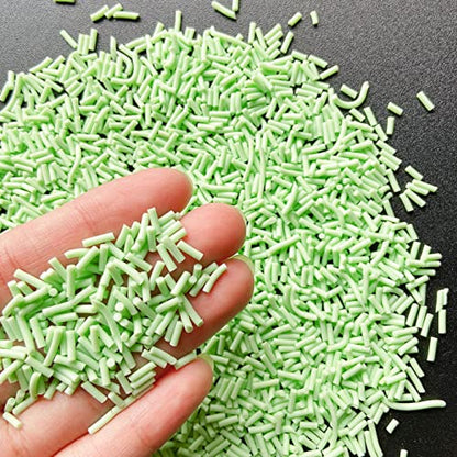 EHOPE 50g Fake Sprinkles Resin Sprinkles Fake Candy Sprinkles Clay Sprinkles Polymer Sprinkles Polymer Clay Slices for Nail Art DIY Crafts Cake Phone Case(17-Light Green） - color: 27-Light Green