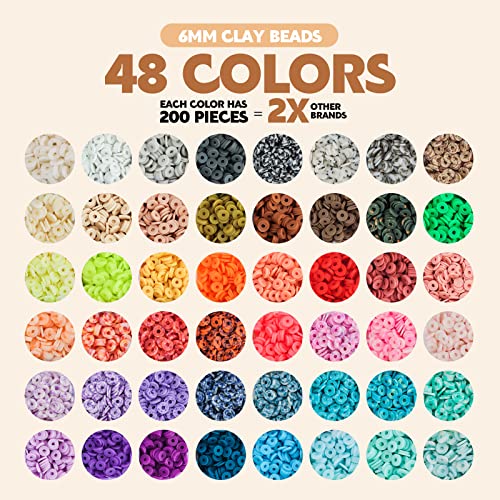 Pizooro Clay Beads 3 Boxes Bracelet Making Kit, 10500pcs Beads for Jewelry Making, Round Letter Beads with Charm and Elastic Strings, Friendship Bracelets Holiday Gifts for Girls Adults - color: Gold