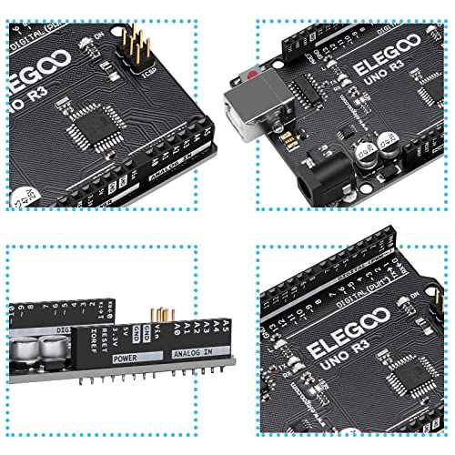 ELEGOO UNO R3 CH340C Board and 3PCS 830-Point Boards, for Breadboard Circuits, Prototyping, STEM Labs and Electronics Practice