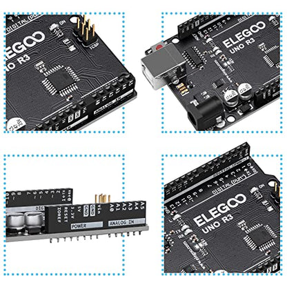 ELEGOO UNO R3 CH340C Board and 3PCS 830-Point Boards, for Breadboard Circuits, Prototyping, STEM Labs and Electronics Practice