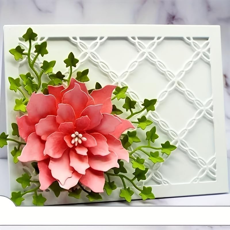 Lapoo Geometric Cutting Die for Scrapbooking - Durable, Cut Stencils for DIY Scrapbook Photo Album Decorative Paper Card, Card Making Supplies (Grid 5.6 x 4.4 in) - style: Grid 5.6 x 4.4 in