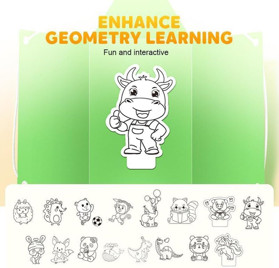 Pull String 3D Geometry Learning Book - Fun Volume & Surface Area Formula Teaching Tool with Braided Rope Design (9-Model Version) - style: Chinese version