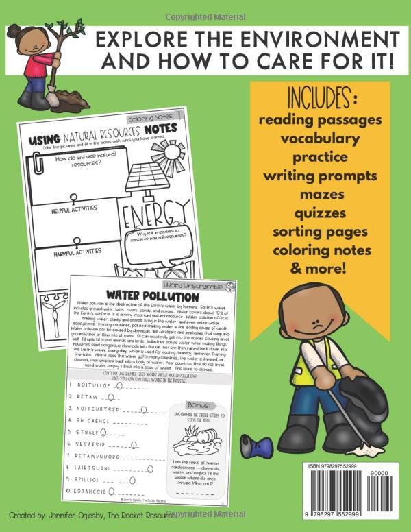 Environmental Science Workbook for Kids: Environmental Science Activity Book for 3rd & 4th Grade – Fun Science Workbook for Kids with Experiments, Puzzles, and Lessons for Classroom or Homeschool