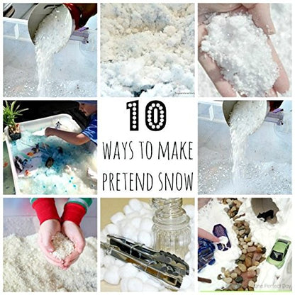 Instant Snow Powder - 20 Ind. Packs (10g) Makes Approx. 40 Cups Fluffy Fake Snow. Reusable, Non-Toxic, Perfect for Science Experiments, Holiday Decor, Sensory Play, Party Favors