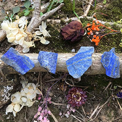 Zenkeeper 1Lb Lapis Lazuli Crystal Stone Natural Raw Stones & Fountain Rocks for Tumbling, Cabbing, Polishing, Wire Wrapping, Wicca & Reiki Crystal Healing - color: Lapis Lazuli