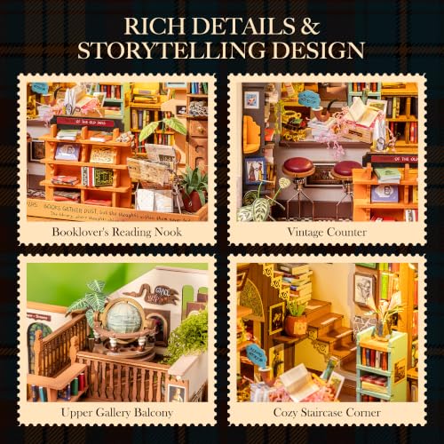 Rolife Bookstore DIY Miniature Dollhouse Kit Creative Gift for Adults