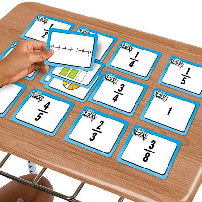EAI Education Math Stacks Fraction Equivalence Game: Grades 3-5 - size: 3" x 4 inches