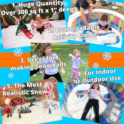 PARTY GOAT Bulk Fake Snow Powder, 200 Gal Instant Snow for Big Events, 33lb - size: 200 Gallons