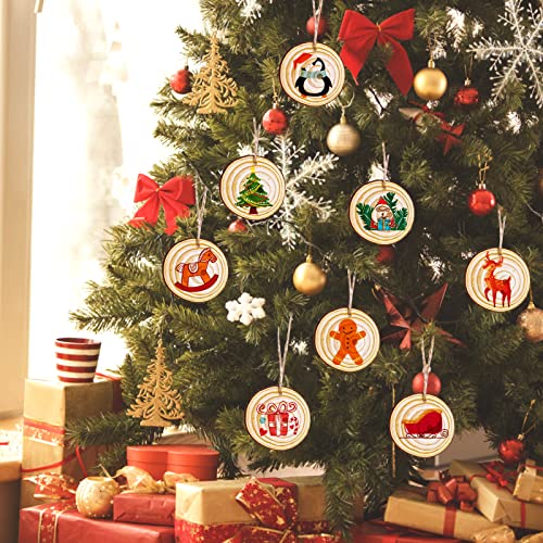 Max Fun Natural Wood Slices for Crafts Christmas Ornament, 30PCS 3.1-3.5'' - size: 2.4"-2.8"