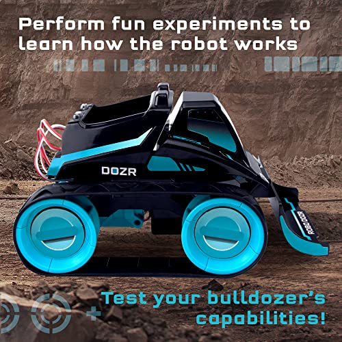 Thames & Kosmos Code+Control Robo Dozr Engineering & Robotics Kit | Build & Program a Robotic Bulldozer | Includes LED Lights, Speaker, Motors, Flexible Tracks & More Durable Building Pieces