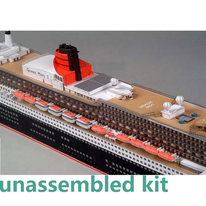 ZEZEFUFU DIY 1:400 Queen Mary II Cruise Liner Ship 3D Paper Boat Model Unassembled Kit