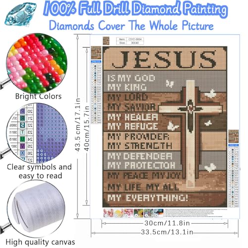 Jesus Diamond Painting Kits for Adults, Cross Diamond Art for Adult - color: Cross
