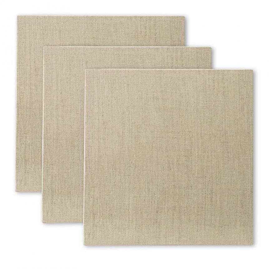 Senso Clear Primed Linen Panels - 4x4-3 Pack of Panels for Painting Oils, Acrylics, Pastels and More - size: 4x4"